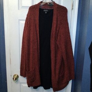Long pocket cardigan plus size sweater